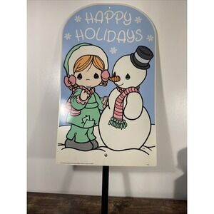 Christmas Yard Sign w/Stake 1999 Precious Moments Impact Plastics, Holiday Decor